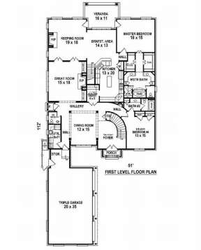 Floorplan 1 for House Plan #053-02112