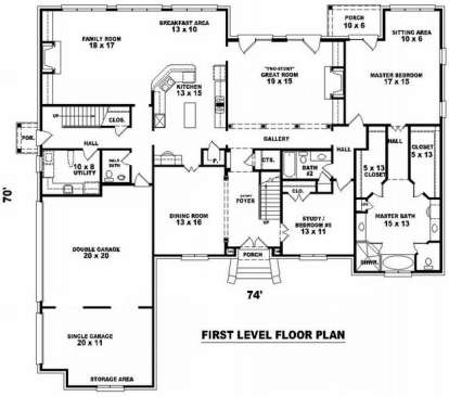 Floorplan 1 for House Plan #053-02113