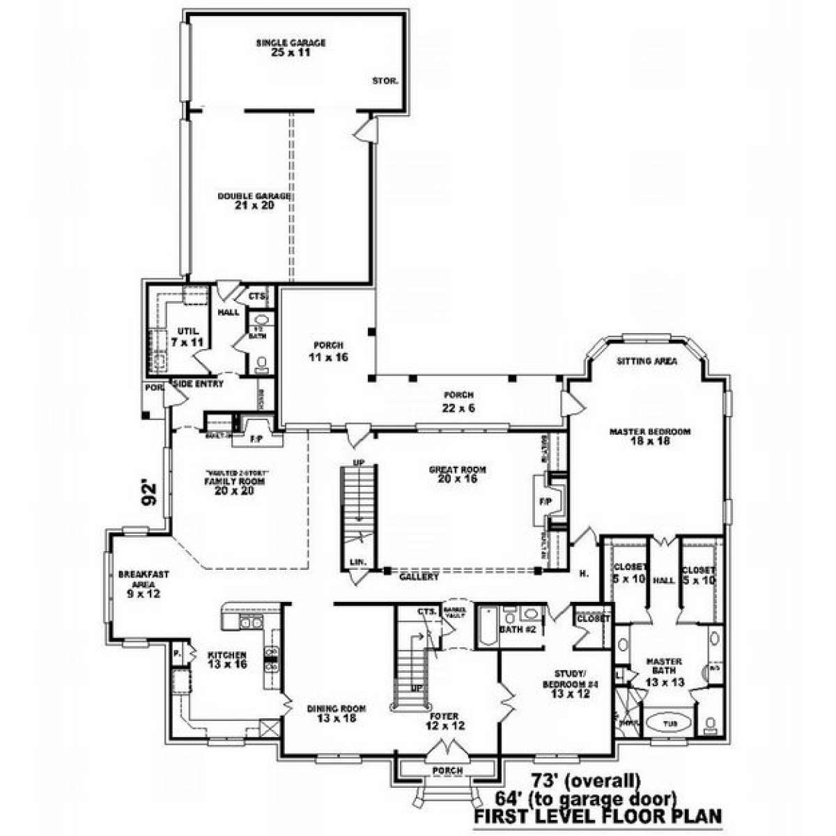 Floorplan 1 for House Plan #053-02116