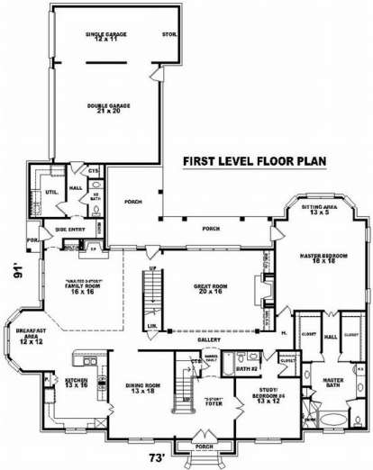 Floorplan 1 for House Plan #053-02120