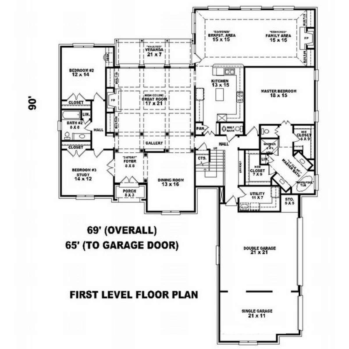 Floorplan 1 for House Plan #053-02122