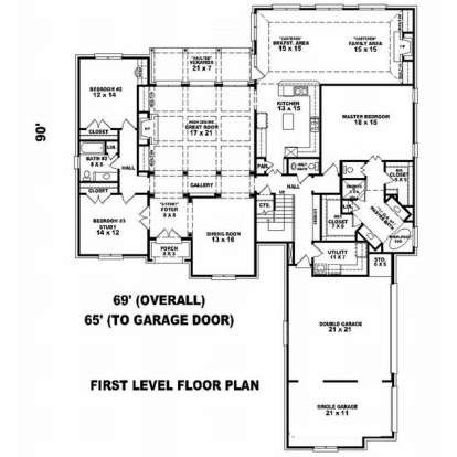 Floorplan 1 for House Plan #053-02123