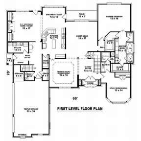 Floorplan 1 for House Plan #053-02124