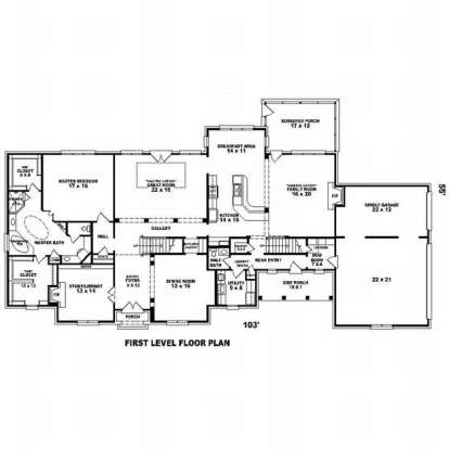 Floorplan 1 for House Plan #053-02128